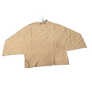 NWT Caara Womens Batwing Sleeve Sweater Wool Blend Knit Stretchy Boho Tan Size L